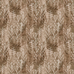Seamless pattern with lowers. Watercolor background.