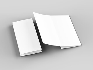 Brochure in A4 format folded to three - mockup. 3d illustartion