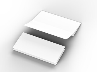 Brochure in A4 format folded to three - mockup. 3d illustartion