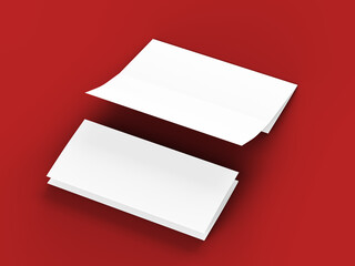 Brochure in A4 format folded to three - mockup. 3d illustartion