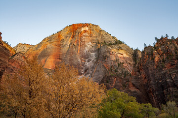 Rock Slide on Weeping Rock at Sunset
