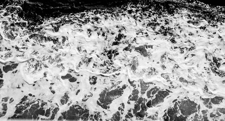 black and white water foam