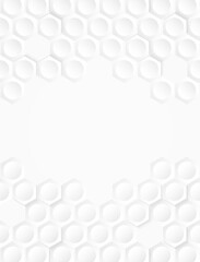 Abstract. Hexagon geometric square paper white background, light and shadow. Vector.