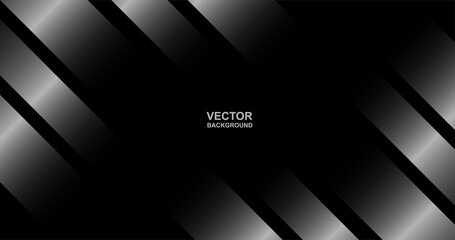 Abstract. Silver steel overlap layer on black background ,light and shadow. modern futuristic background. Vector.