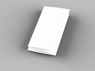 Brochure in A4 format folded to three - mockup. 3d illustartion