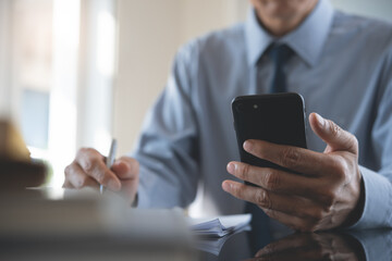 Businessman working at office