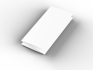Brochure in A4 format folded to three - mockup. 3d illustartion