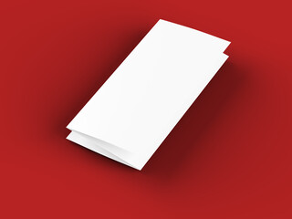 Brochure in A4 format folded to three - mockup. 3d illustartion