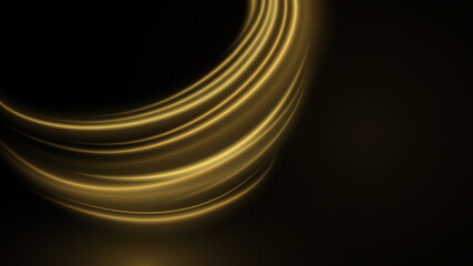 Golden lights swirl in a whirlpool