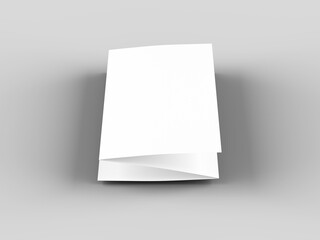 Brochure in A4 format folded to three - mockup. 3d illustartion