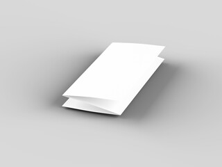 Brochure in A4 format folded to three - mockup. 3d illustartion