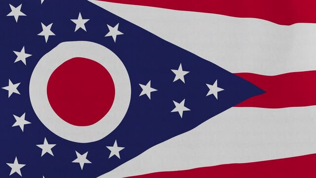 Loopable: Ohio flag...Flag of state Ohio waving in the wind...Seamless loop...Made from ultra high-definition original with detailed fabric texture.