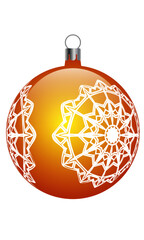 Christmas gold decoration with snowflake