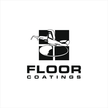 Floor coating logo illustrations and silhouettes with black color, soft tool vector and stock images