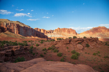 Rock sculptured natural landscape of Capitol Reef National Park