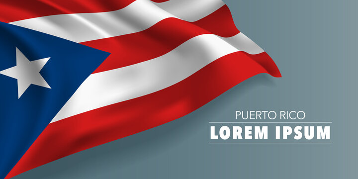 Puerto Rico independence day greeting card, banner with template text vector illustration
