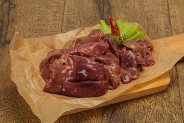 Raw chicken liver ready for cooking