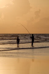 Father and son fishing