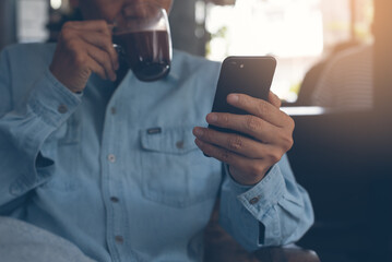 man using smartphone