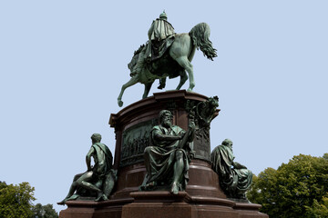 Fototapeta na wymiar Equestrian Statue of Friedrich Franz II, Palace Garden, Schwerin, Mecklenburg-West Pomerania, Germany