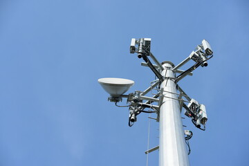 Telecommunication Tower Antennas High Pole Signal Transmission Both Wireless Phone	