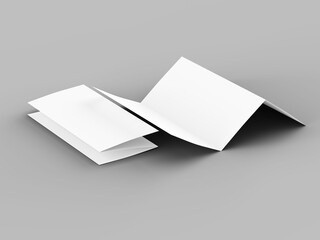 Brochure in A4 format folded to three - mockup. 3d illustartion