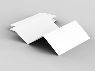 Brochure in A4 format folded to three - mockup. 3d illustartion