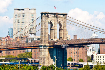 Fototapeta premium New-York panorama City view on Manhattan and Brooklin Bridge 