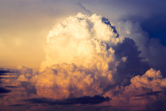 Natural background from bright contrast dramatic sky with clouds