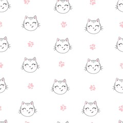 Cutie cat seamless pattern
