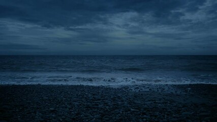 Dramatic Sea Shore At Dusk