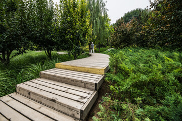 Traditional Chinese City Garden Park.