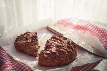 Soft and vintage illuminated home made sour dough bread