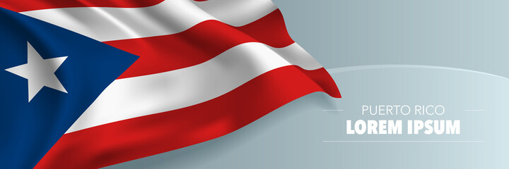 Puerto Rico template independence day vector banner, greeting card