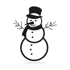 Snowman icon. Vector concept illustration for design.