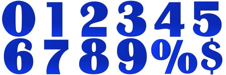 percent percentage sign dollar blue numbers 0 1 2 3 4 5 6 7 8 9 