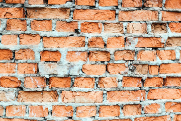 wall of the house of the old red brick. texture and background for designers