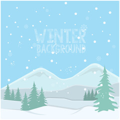 Fototapeta na wymiar Winter snowy landscape vector design illustration background