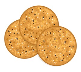 vector baked round cracker chips