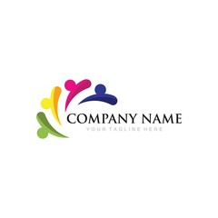Adoption and community care Logo template vector icon symbol
