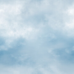 White clouds and blue sky seamless stock illustration.
