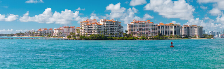 Fisher Island panorama view, South Beach, Miami Beach, Florida, USA