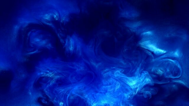 Steam flow. Ocean waves effect. Navy blue glitter fluid motion overlay.