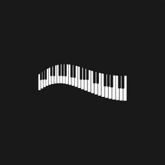 Obraz premium Piano logo icon vector illustration template
