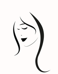 Pretty Woman face logo for design