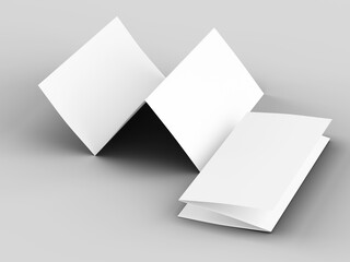Brochure in A4 format folded to three - mockup. 3d illustartion