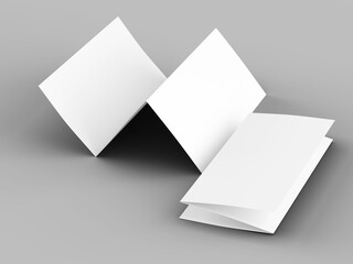Brochure in A4 format folded to three - mockup. 3d illustartion