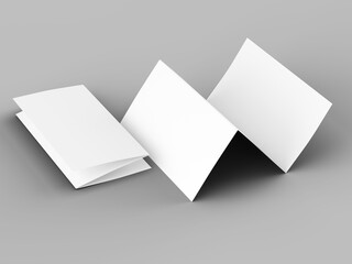Brochure in A4 format folded to three - mockup. 3d illustartion