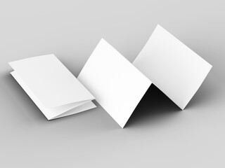 Brochure in A4 format folded to three - mockup. 3d illustartion
