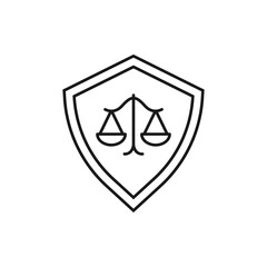 lawyer protection - minimal line web icon. simple vector illustration. concept for infographic, website or app.